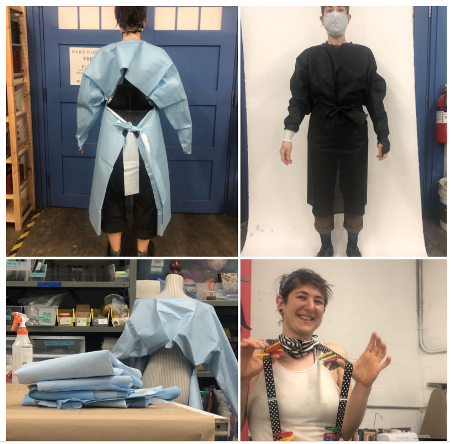 gowns created by makers as healthcare worker PPE