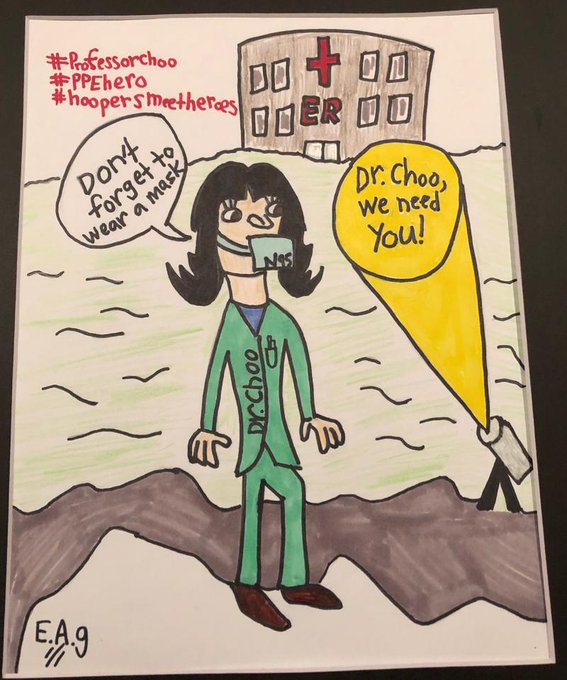 Hand-drawn picture of Esther Choo by Ethan Goldsmith