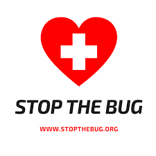 Stop the Bug logo, stopthebug.org, Get Us PPE coalition partner
